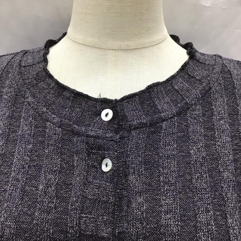 ザラ ZARA カーディガン 長袖 5039 620 824 クルーネック リブ M 無地 紺 / ネイビー /  レディース USED 古着 中古 10118397