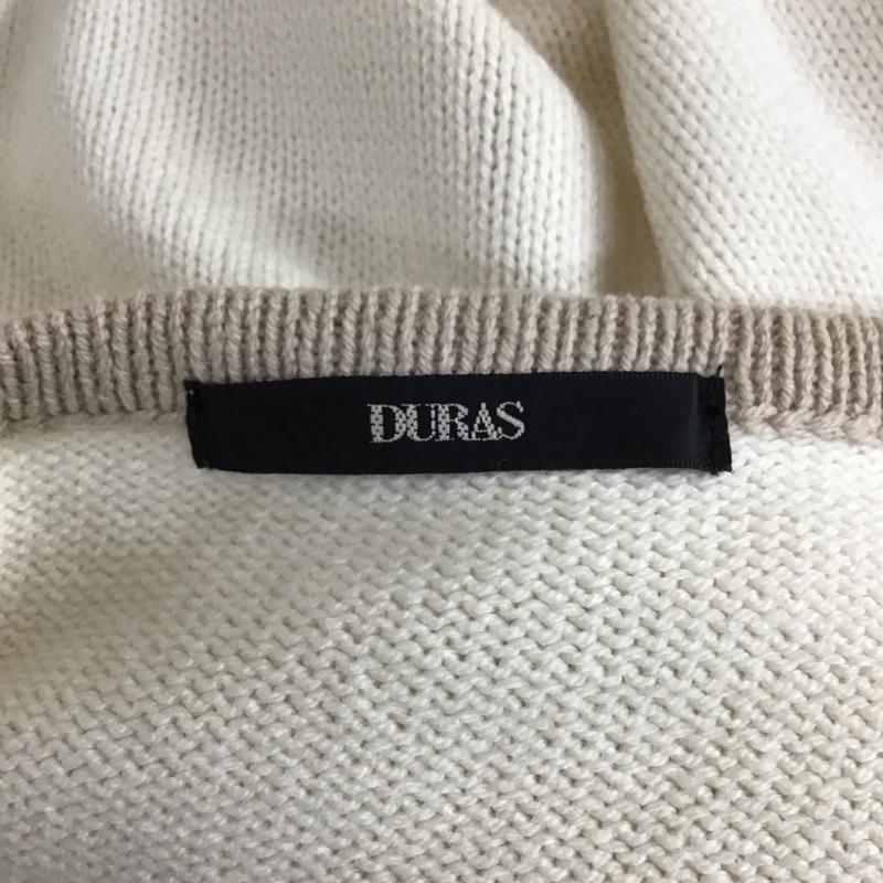 デュラス DURAS カーディガン 七分袖 ジップアップニットカーディガン 七分丈 FREE 無地 白 / ホワイト /  レディース USED 古着 中古 10117483