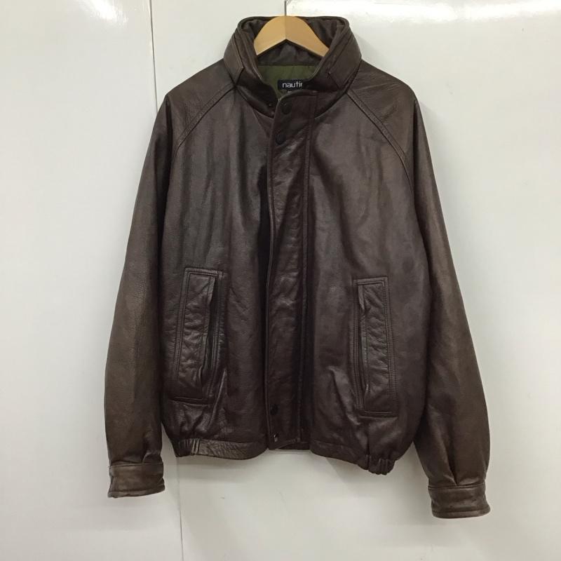 ノーティカ NAUTICA ジャケット、上着 レザージャケット 90s ラムレザー 44 無地 茶 / ブラウン /  メンズ USED 古着 中古 10132035