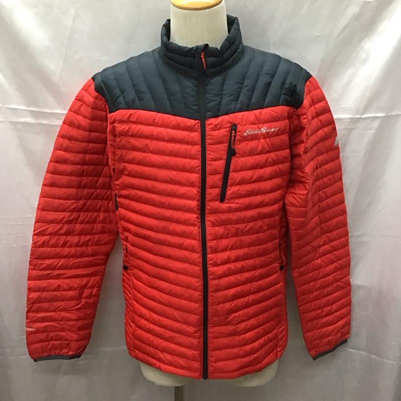 エディーバウアー Eddie Bauer ジャケット、上着 ジャケット、ブレザー ジップアップジャケット ジャンパー ジャケット ダウンジャケット アウター M ロゴ、文字 赤 / レッド / X 紺 / ネイビー /  メンズ USED 古着 中古 10110765