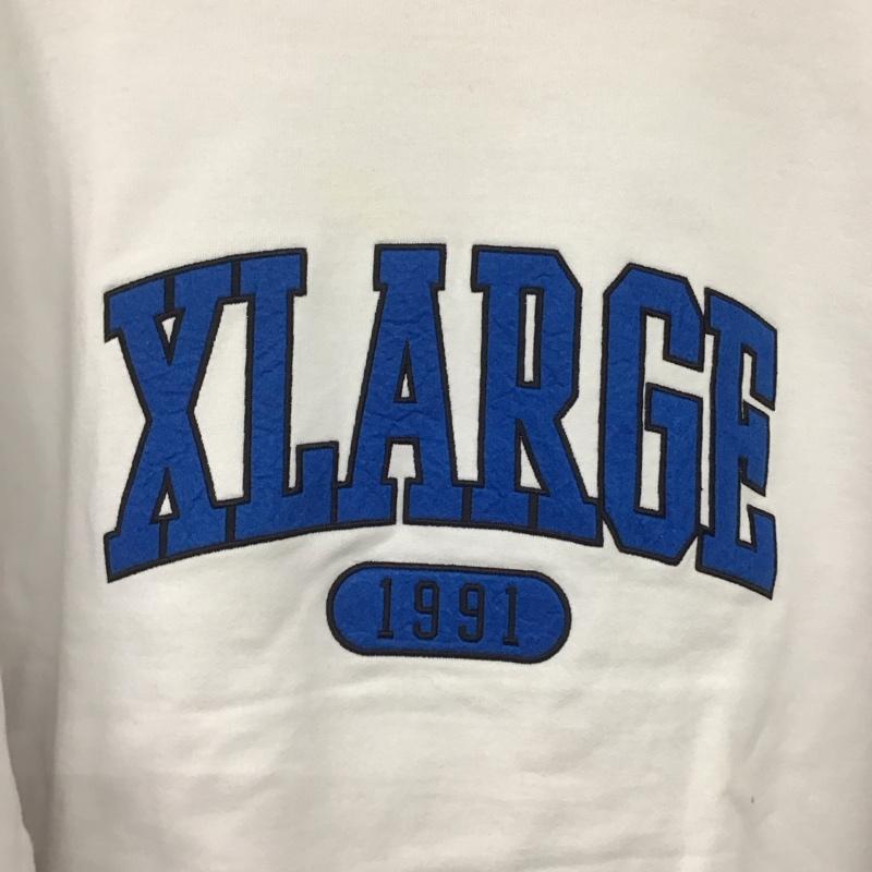 エクストララージ XLARGE トレーナー 長袖 M ロゴ、文字 白 / ホワイト / X 青 / ブルー /  メンズ USED 古着 中古 10144907