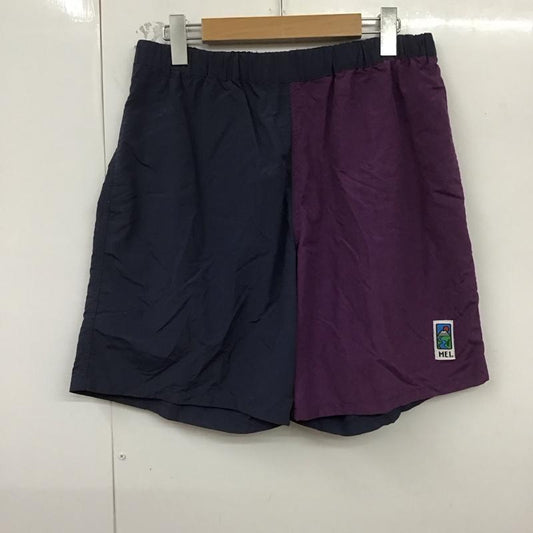 メイ MEI パンツ ショートパンツ MC192-1502 ナイロンパンツ ハーフパンツ M ロゴ、文字 紫 / パープル / X 紺 / ネイビー /  メンズ USED 古着 中古 10129115
