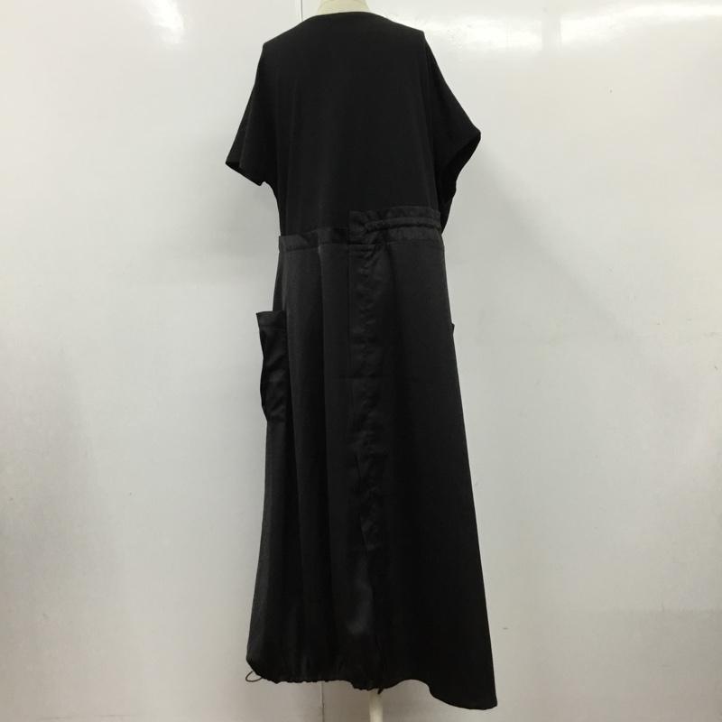 ローフ loaf ワンピース ロングスカート 595006-172O アシンメトリーワンピース 半袖ワンピース ロングワンピース 無地 黒 / ブラック /  レディース USED 古着 中古 10110031