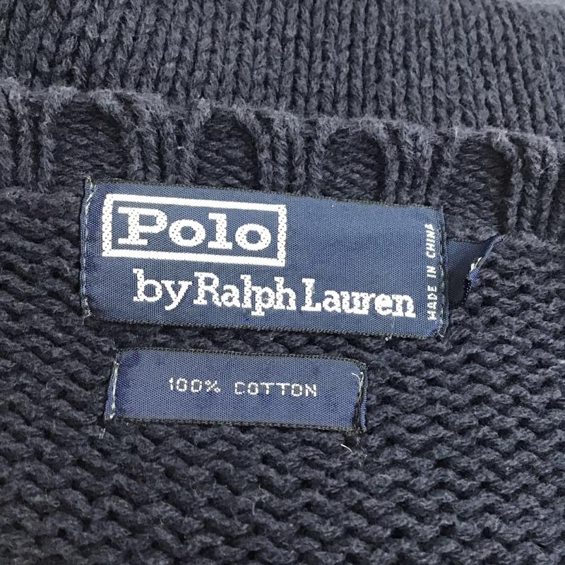 ポロバイラルフローレン Polo by RALPH LAUREN ニット、セーター 長袖 M 無地 紺 / ネイビー /  メンズ USED 古着 中古 10121840