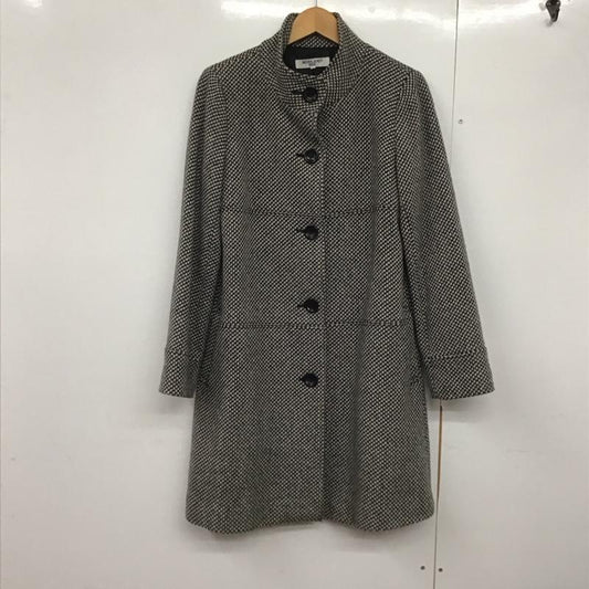 ナチュラルビューティーベーシック NATURAL BEAUTY BASIC コート コート一般 長袖ロングコート アウター カジュアルジャケット L 総柄 白 / ホワイト / X 黒 / ブラック /  レディース USED 古着 中古 10142664