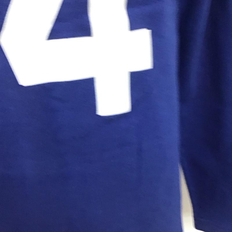 イーブルアクト EVILACT Tシャツ 長袖 クルーネック ナンバリングプリント M ロゴ、文字 青 / ブルー / X アイボリー / アイボリー /  メンズ USED 古着 中古 10111200