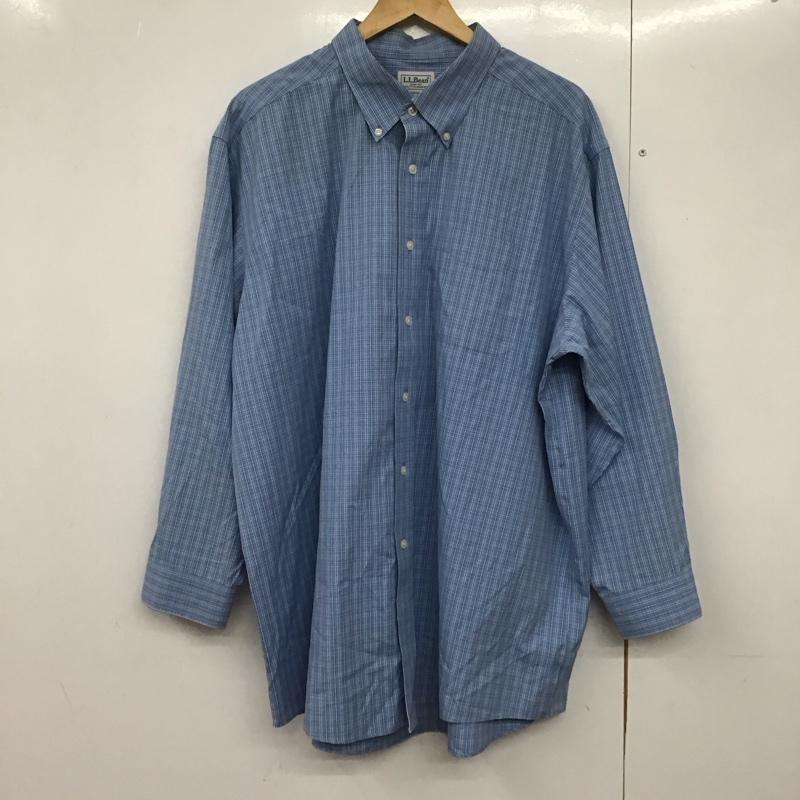 エルエルビーン L.L.Bean シャツ、ブラウス 長袖 長袖シャツ チェックシャツ カラーシャツ ボタンダウンシャツ チェック 水色 / ライトブルー /  メンズ USED 古着 中古 10140714