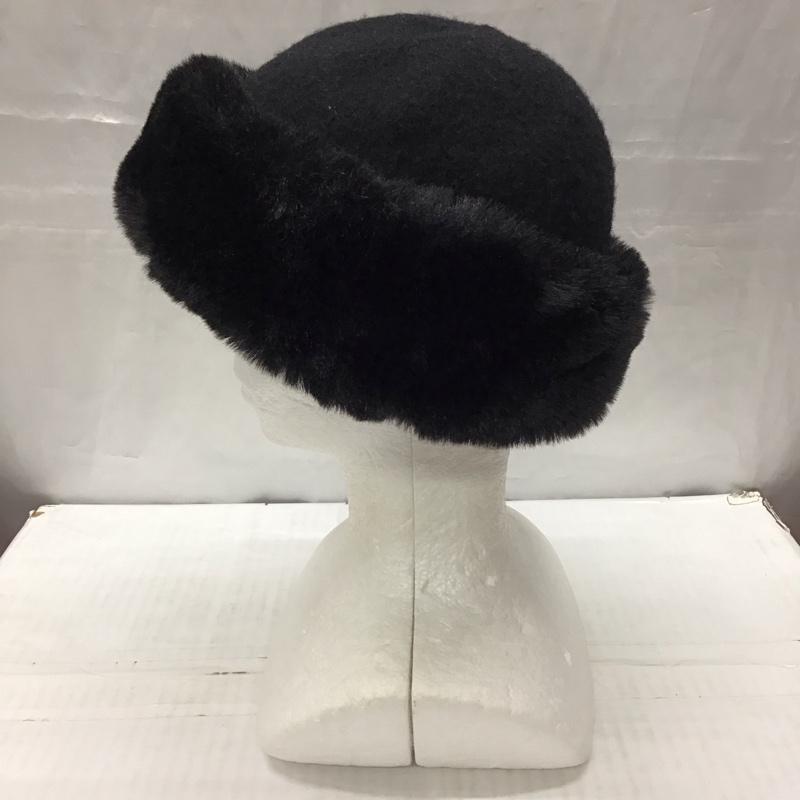 ザラ ZARA 帽子 ハット 0653 261 800 フェイクファー 無地 黒 / ブラック /  レディース USED 古着 中古 10118151