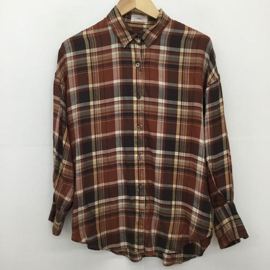 イエナ IENA シャツ、ブラウス 長袖 FREE チェック 茶 / ブラウン /  レディース USED 古着 中古 10129981