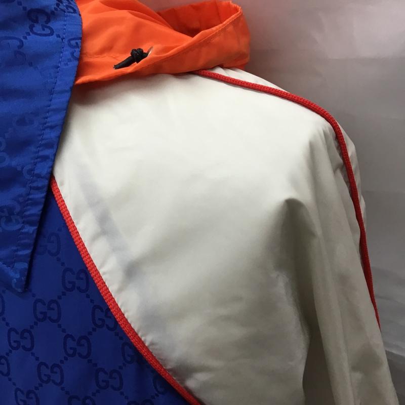 グッチ GUCCI ジャケット、上着 ジャケット、ブレザー 522622 Z4039 ナイロンジャケット GGジャガード 44  青 / ブルー / X 灰 / グレー / X 橙 / オレンジ /  メンズ USED 古着 中古 10117074