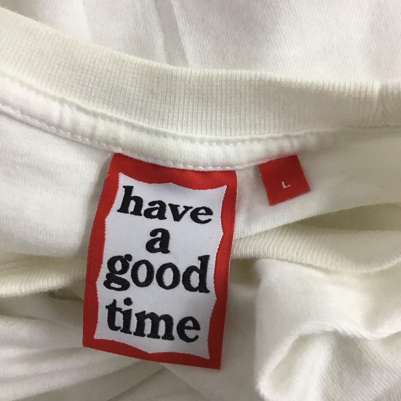 ハバ グッ タイム Have a good time カットソー 長袖 長袖カットソー プリントカットソー クルーネック L プリント 白 / ホワイト /  メンズ USED 古着 中古 10126193