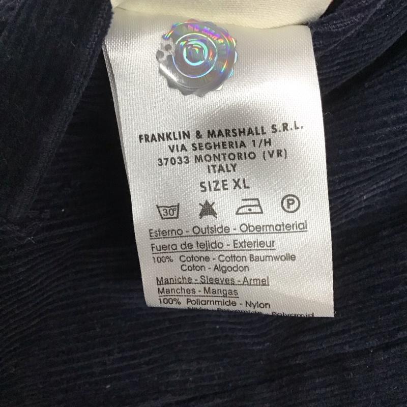 フランクリンマーシャル FRANKLIN&MARSHALL ジャケット、上着 ジャンパー、ブルゾン ジャケットパーカー コーデュロイジャケット アウター XL ロゴ、文字 紺 / ネイビー /  メンズ USED 古着 中古 10137211