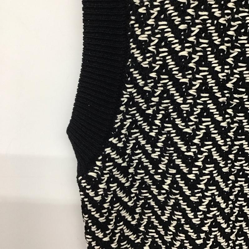 スライ SLY ベスト ベスト 030FSZ70-0780 TAPE YARN KNIT VEST FREE  黒 / ブラック / X 白 / ホワイト /  レディース USED 古着 中古 10140501