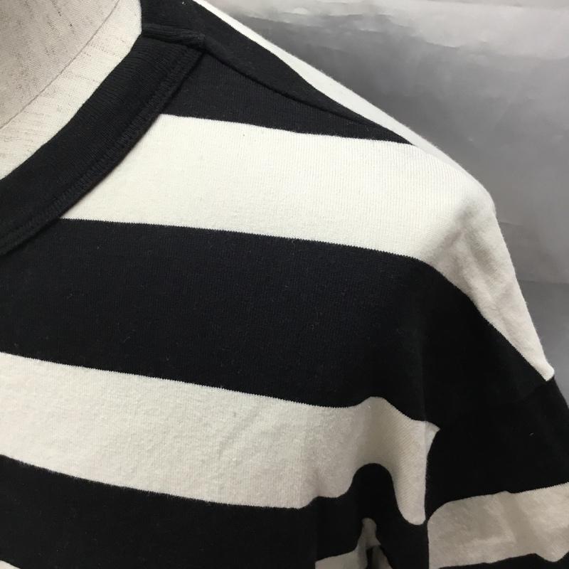 ショット schott Tシャツ 半袖 半袖Tシャツ プリントTシャツ 半袖カットソー XL ボーダー柄 白 / ホワイト / X 黒 / ブラック /  メンズ USED 古着 中古 10120455