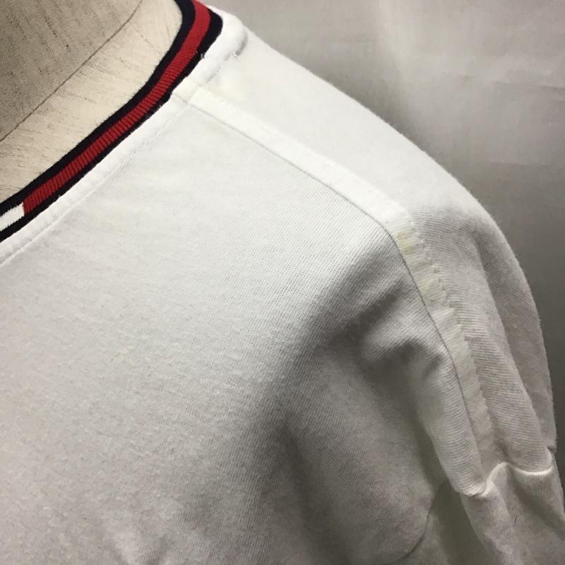 トミーヒルフィガー TOMMY HILFIGER Tシャツ 半袖 半袖カットソー プリントTシャツ クルーネックカットソー XL 無地 白 / ホワイト /  メンズ USED 古着 中古 10122704