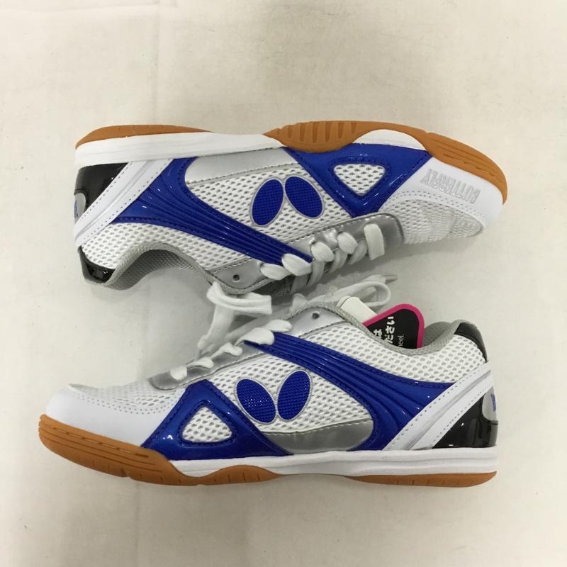 バタフライ BUTTERFLY スニーカー スニーカー NXB1301 93600 レゾライン トライネックス 卓球シューズ 22.5cm 箱有 22.5cm ロゴ、文字 白 / ホワイト / X 青 / ブルー / X 銀 / シルバー / X 黒 / ブラック /  レディース USED 古着 中古 10147924