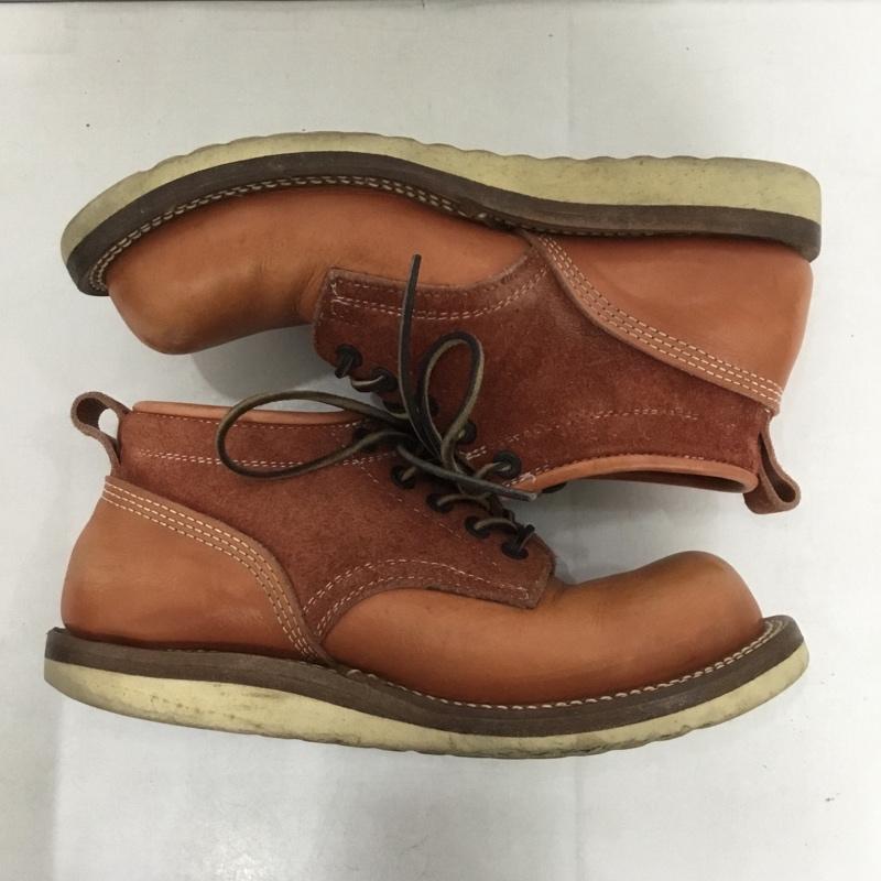 ゼローズ ZERROWS ブーツ ショートブーツ レザー 7.5 無地 茶 / ブラウン /  メンズ USED 古着 中古 10140415