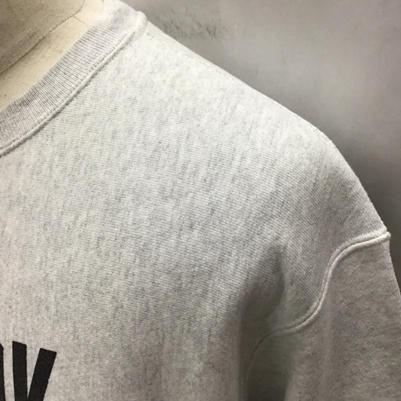 チャンピオン Champion トレーナー 長袖 長袖トレーナー スウェット クルーネック リブスウェットカットソー XL ロゴ、文字 灰 / グレー /  メンズ USED 古着 中古 10113161