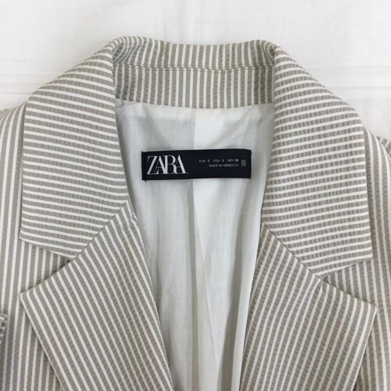 ザラ ZARA ジャケット、上着 ジャケット、ブレザー S チェック ベージュ / ベージュ /  レディース USED 古着 中古 10136778
