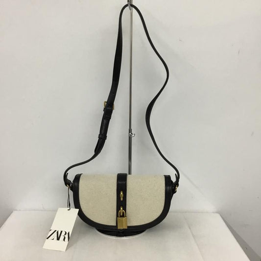 ザラ ZARA ショルダーバッグ ショルダーバッグ 6043 210 202 タグ付き 無地 黒 / ブラック / X アイボリー / アイボリー /  レディース USED 古着 中古 10147767