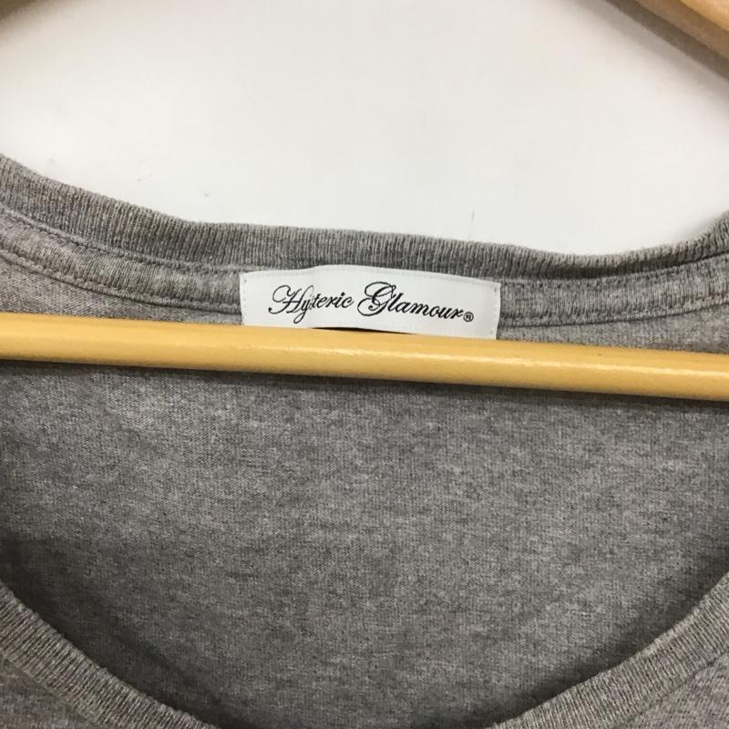 ヒステリックグラマー HYSTERIC GLAMOUR Tシャツ 半袖 FREE ロゴ、文字 X プリント 灰 / グレー /  レディース USED 古着 中古 10139918