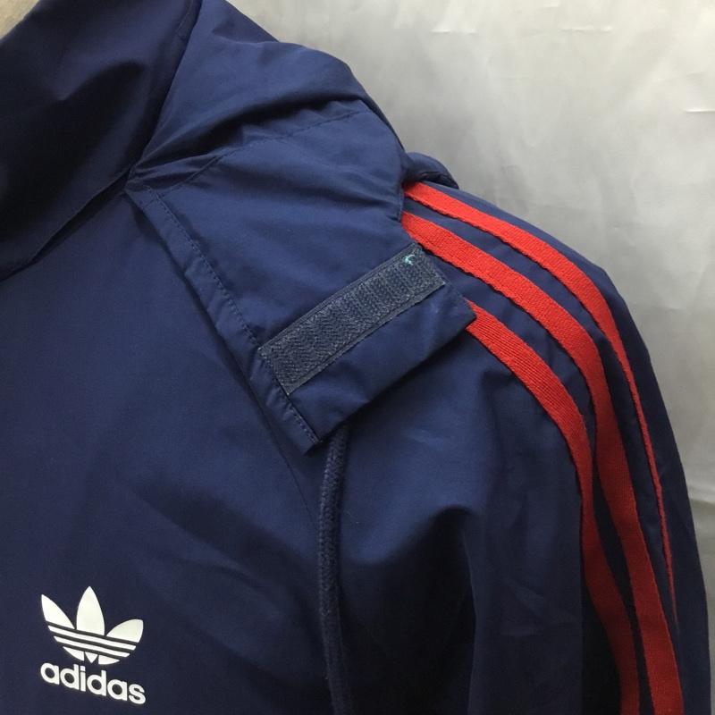 アディダス adidas ジャケット、上着 ジャンパー、ブルゾン ジップアップジャケット ジャンパー ジャケット カジュアルジャケット アウター M ロゴ、文字 赤 / レッド / X 紺 / ネイビー /  メンズ USED 古着 中古 10112309