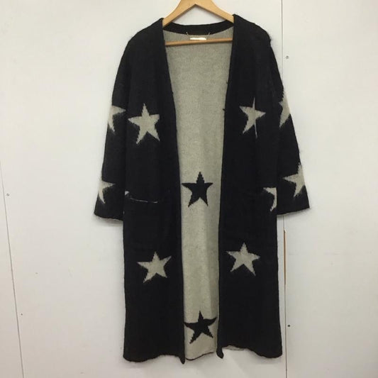 ミラオーウェン Mila Owen カーディガン 長袖 長袖ニットカーディガン 前開ニット ロングカーディガン 0 ロゴ、文字 黒 / ブラック /  レディース USED 古着 中古 10142454