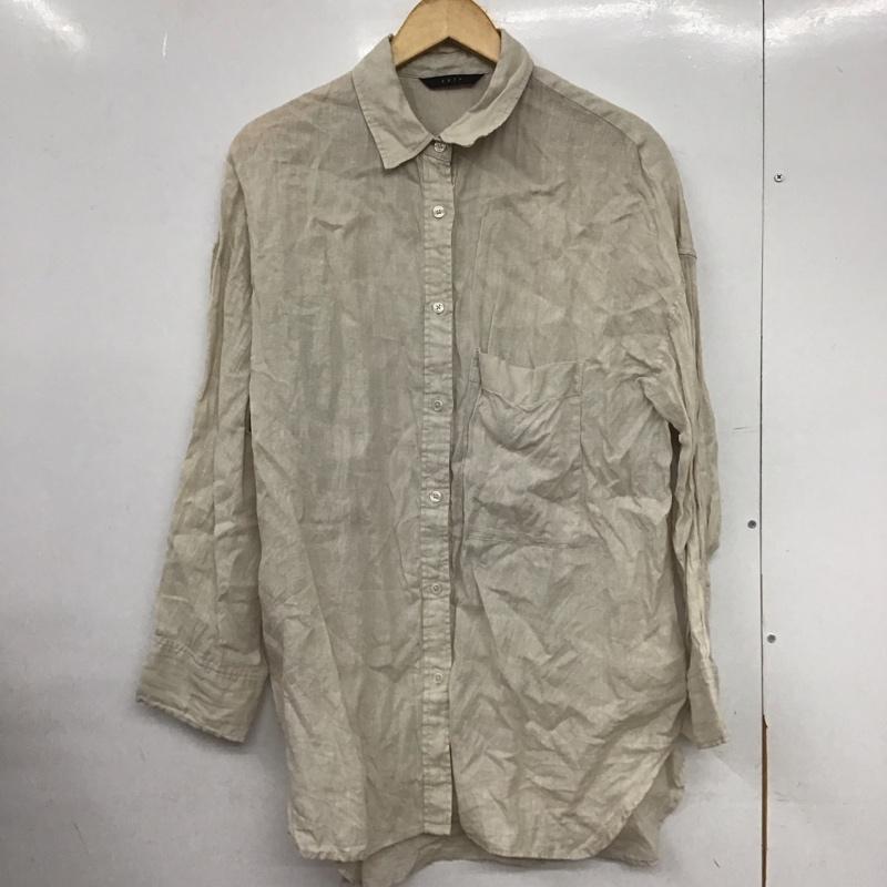 ケービーエフプラス KBF+ シャツ、ブラウス 長袖 KP15-23N170 リネン ビッグシャツ ONE SIZE 無地 ベージュ / ベージュ /  レディース USED 古着 中古 10147741