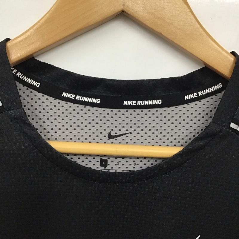 ナイキ NIKE Tシャツ 半袖 AQ4931-056 DRI-FITマイラー プリンテッド グラデーション スポーツウェア タグ付き L プリント 黒 / ブラック /  メンズ USED 古着 中古 10135545