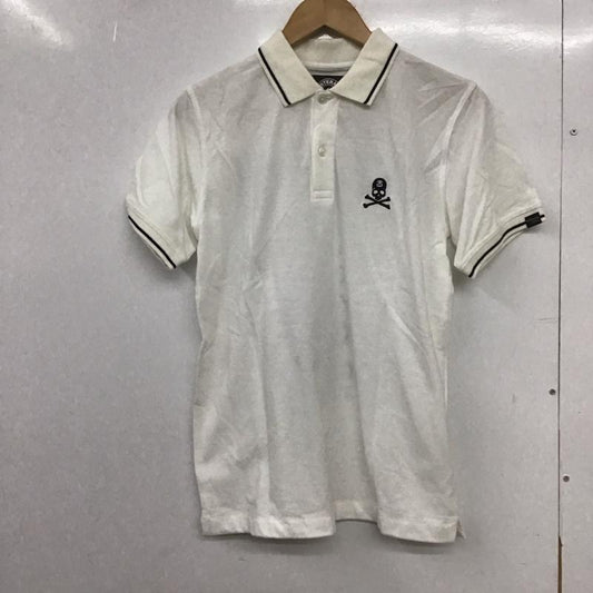 ステューシー STUSSY ポロシャツ 半袖 半袖ポロシャツ カラーシャツ 半袖カットソー mastermind S ロゴ、文字 白 / ホワイト /  メンズ USED 古着 中古 10148734