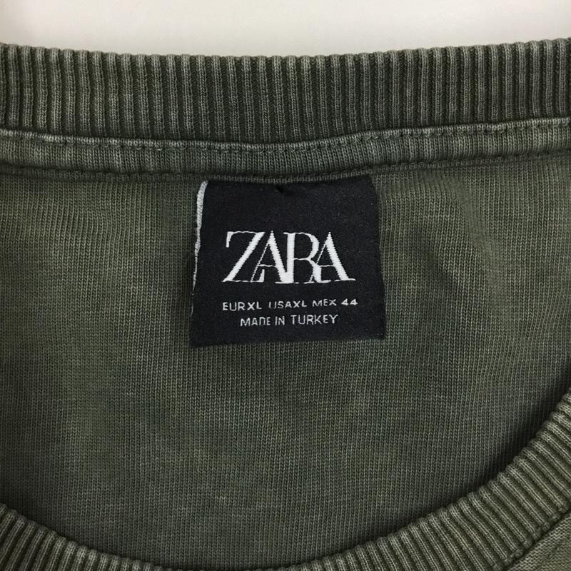 ザラ ZARA Tシャツ 半袖 1165 300 505 クルーネック HEAVY COTTON XL 無地 カーキ / カーキ / X アイボリー / アイボリー /  メンズ USED 古着 中古 10117179