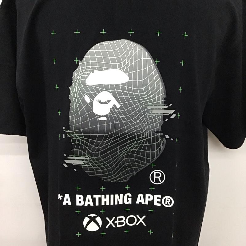 アベイシングエイプ A BATHING APE Tシャツ 半袖 1k73110904 半袖カットソー プリントTシャツ クルーネックカットソー xbox XXL ロゴ、文字 黒 / ブラック /  メンズ USED 古着 中古 10124083