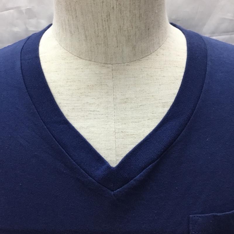 キャッツポウ CAT S PAW Tシャツ 半袖 半袖カットソー プリントTシャツ クルーネックカットソー L 無地 紺 / ネイビー /  メンズ USED 古着 中古 10114605