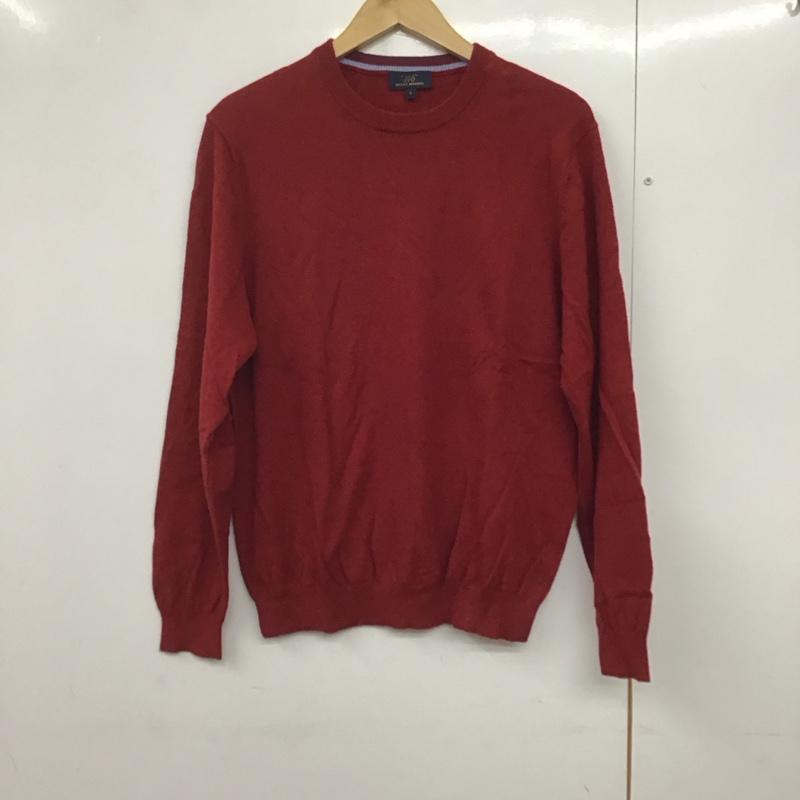 ブルックスブラザーズ BROOKS BROTHERS ニット、セーター 長袖 長袖ニットカットソー クルーネック セーター S 無地 赤 / レッド /  メンズ USED 古着 中古 10140969