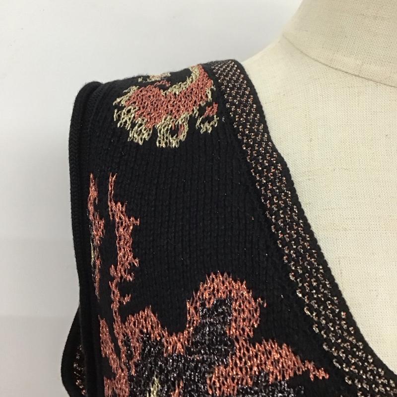 ザラ ZARA ベスト ベスト ベスト ニット ノースリーブカットソー 前開き M 総柄 マルチカラー / マルチカラー /  レディース USED 古着 中古 10113827