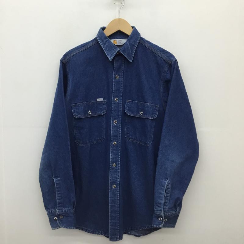 カーハート Carhartt シャツ、ブラウス 長袖 Carhartt デニムシャツ M 無地 インディゴ / インディゴ /  メンズ USED 古着 中古 10127624