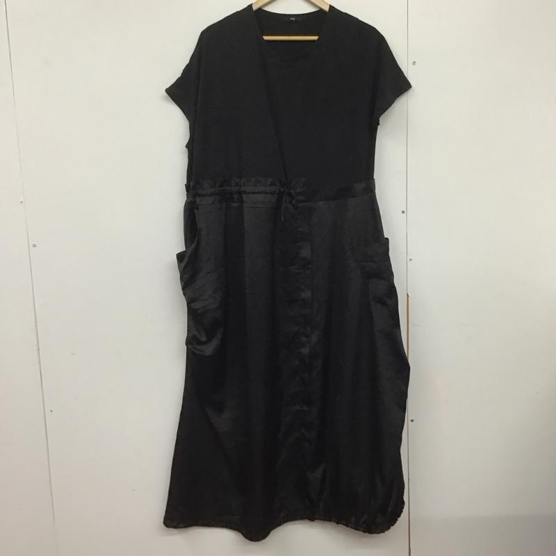 ローフ loaf ワンピース ロングスカート 595006-172O アシンメトリーワンピース 半袖 ONE SIZE 無地 黒 / ブラック /  レディース USED 古着 中古 10143083