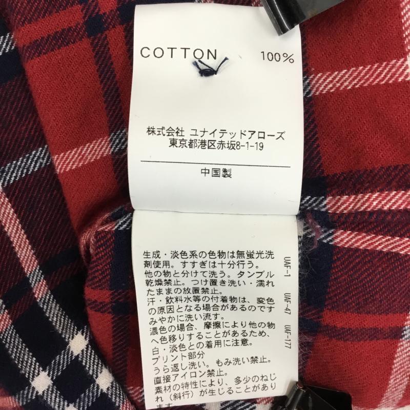 モンキータイム MONKEY TIME シャツ、ブラウス 長袖 monkey time MT ∴ ナンバー プリント ビエラチェック シャツ 1 チェック 赤 / レッド /  メンズ USED 古着 中古 10135896