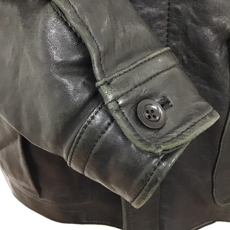 ポールスミス Paul Smith ジャケット、上着 レザージャケット ラムレザージャケット カラージャケット ジップアップジャケット M 無地 黒 / ブラック /  メンズ USED 古着 中古 10118287