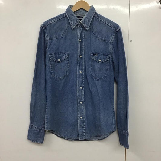 ラングラー Wrangler シャツ、ブラウス 長袖 長袖シャツ 無地シャツ カラーシャツ デニムシャツ usa製 90s 無地 インディゴ / インディゴ /  メンズ USED 古着 中古 10141507