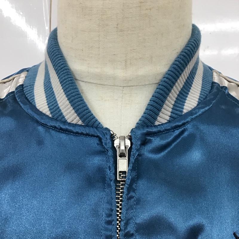 古着 USED ジャケット、上着 ジャンパー、ブルゾン 993813 スカジャン 朧 OBORO 龍 虎 和柄 M 刺繍 灰 / グレー / X 水色 / ライトブルー /  メンズ USED 古着 中古 10123276