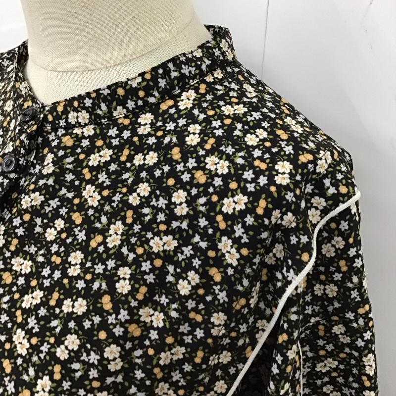 エヘカソポ ehka sopo ワンピース ロングスカート 1106117 バンドカラー FREE 花柄 黒 / ブラック /  レディース USED 古着 中古 10116926