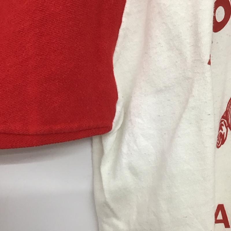 ラッセルアスレティック Russell Athletic カットソー 七分袖 長袖カットソー プリントカットソー ラグラン 80s XL プリント 白 / ホワイト / X 赤 / レッド /  メンズ USED 古着 中古 10148032
