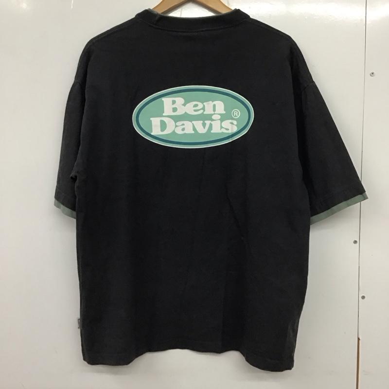 ベンデイビス BEN DAVIS Tシャツ 半袖 半袖カットソー プリントTシャツ クルーネックカットソー L ロゴ、文字 黒 / ブラック /  メンズ USED 古着 中古 10133639