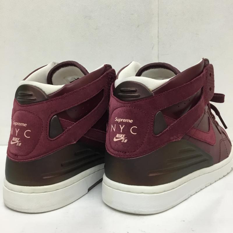 ナイキエスビー NIKE SB スニーカー スニーカー 428927-600 ZOOM AIR 94 HI SUPREME ナイキ ズーム エア ナインティーフォー ハイ シュプリーム 28.0cm ロゴ、文字 白 / ホワイト / X えんじ / ワインレッド /  メンズ USED 古着 中古 10124094