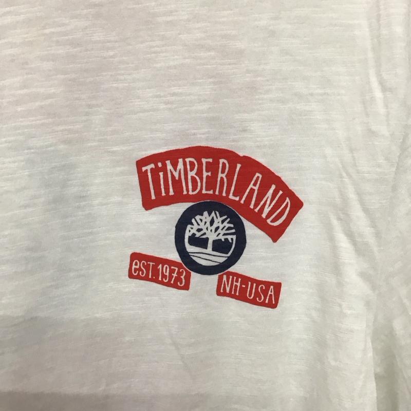 ティンバーランド Timberland Tシャツ 半袖 半袖カットソー プリントTシャツ クルーネックカットソー L ロゴ、文字 白 / ホワイト /  メンズ USED 古着 中古 10141881