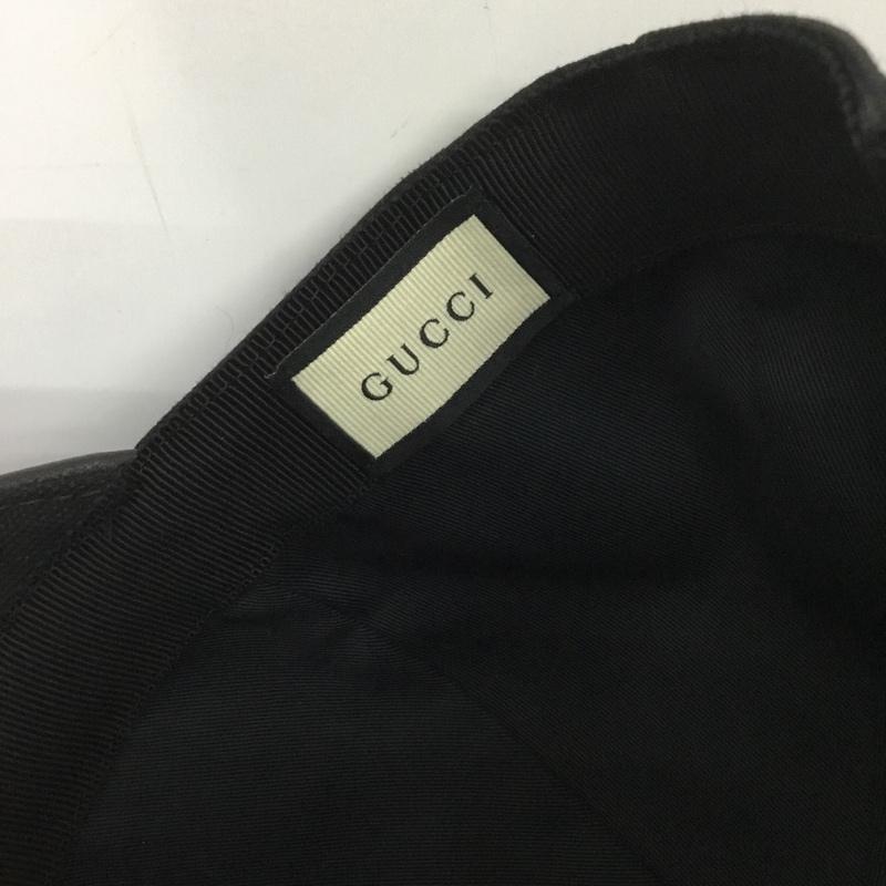 グッチ GUCCI 帽子 キャップ インターロッキングG コットン ワンポイント 黒 / ブラック /  メンズ USED 古着 中古 10142837