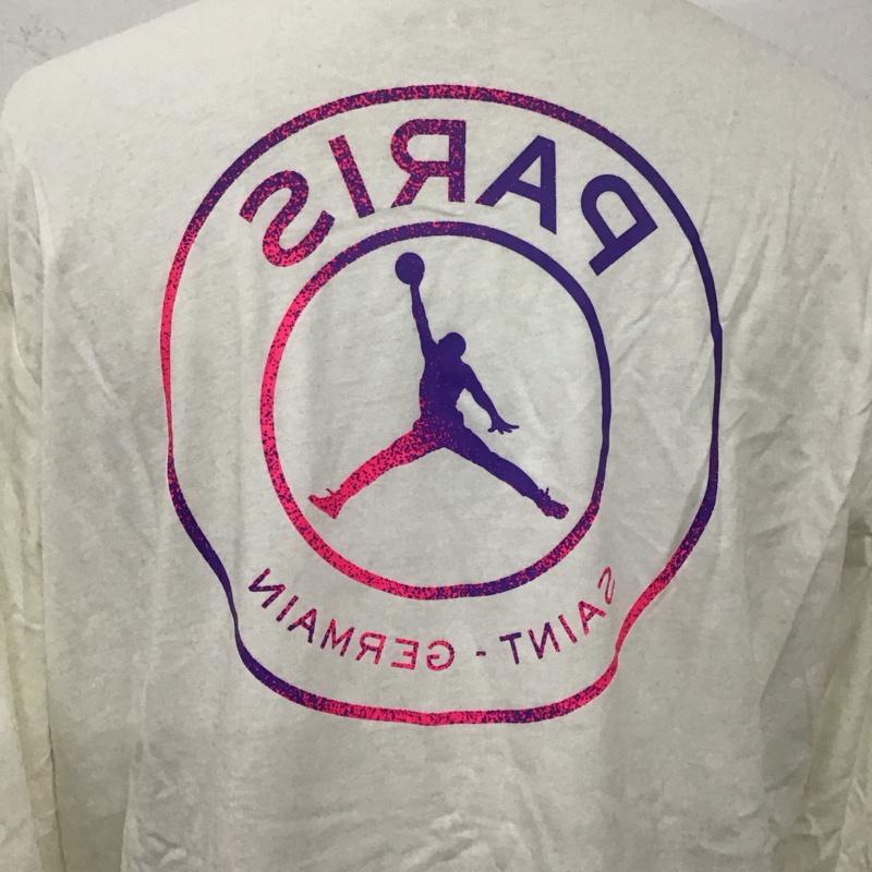 エアジョーダン AIR JORDAN カットソー 長袖 cz0794-100 PSGLSTシャツ 長袖カットソー クルーネック プリントTシャツ XXL プリント 白 / ホワイト /  メンズ USED 古着 中古 10127095