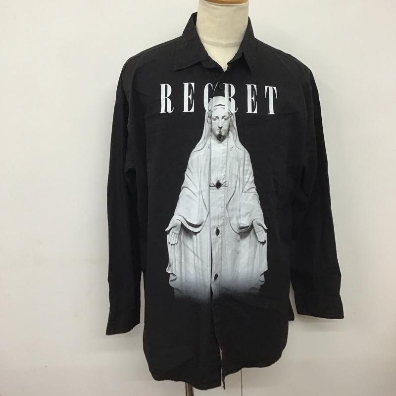 バックサイドオブトーキョー backside of tokyo シャツ、ブラウス 長袖 長袖シャツ カラーシャツ ポケットシャツ 長袖カットソー プリントシャツ FREE プリント 黒 / ブラック /  メンズ USED 古着 中古 10124459