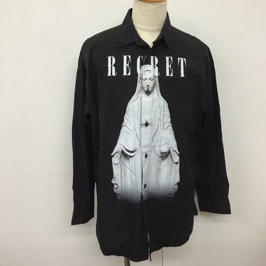 バックサイドオブトーキョー backside of tokyo シャツ、ブラウス 長袖 長袖シャツ カラーシャツ ポケットシャツ 長袖カットソー プリントシャツ FREE プリント 黒 / ブラック /  メンズ USED 古着 中古 10124459